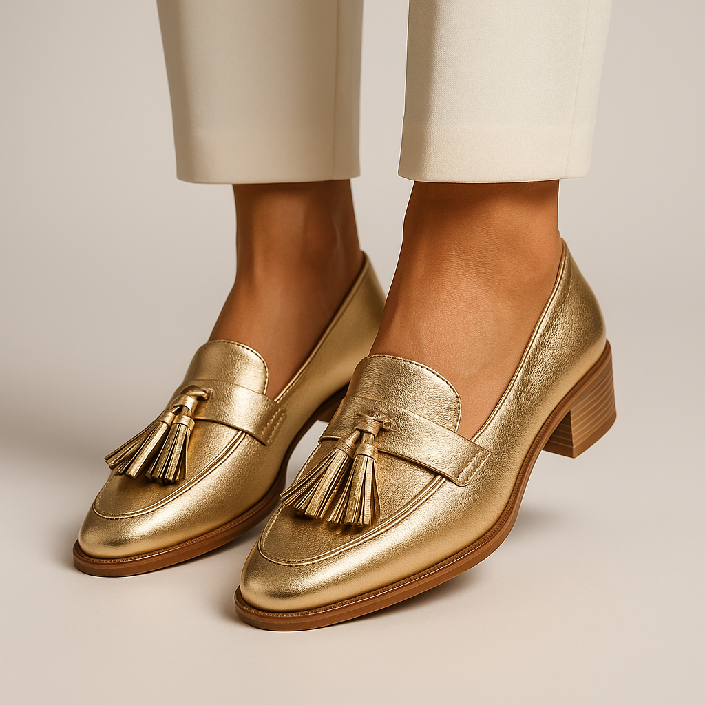 Celeste | Luxe Gold Loafers