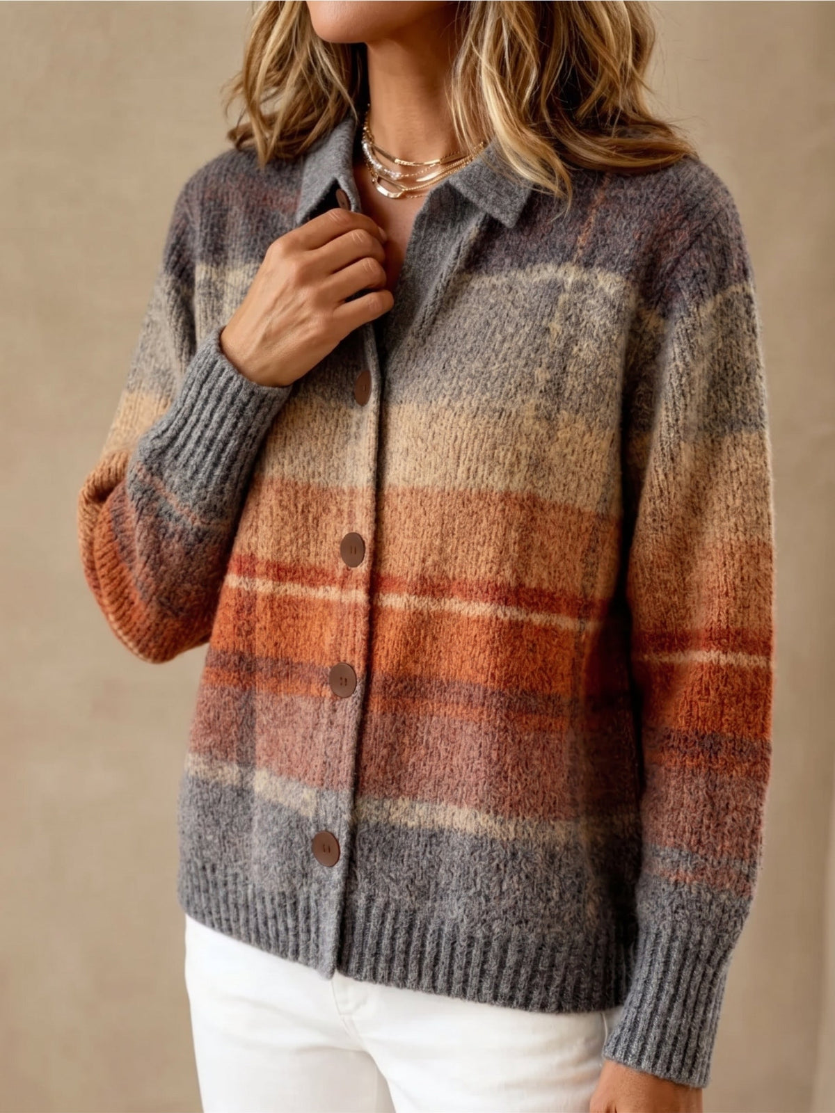 Edith | Fall Ombre Plaid Cardigan