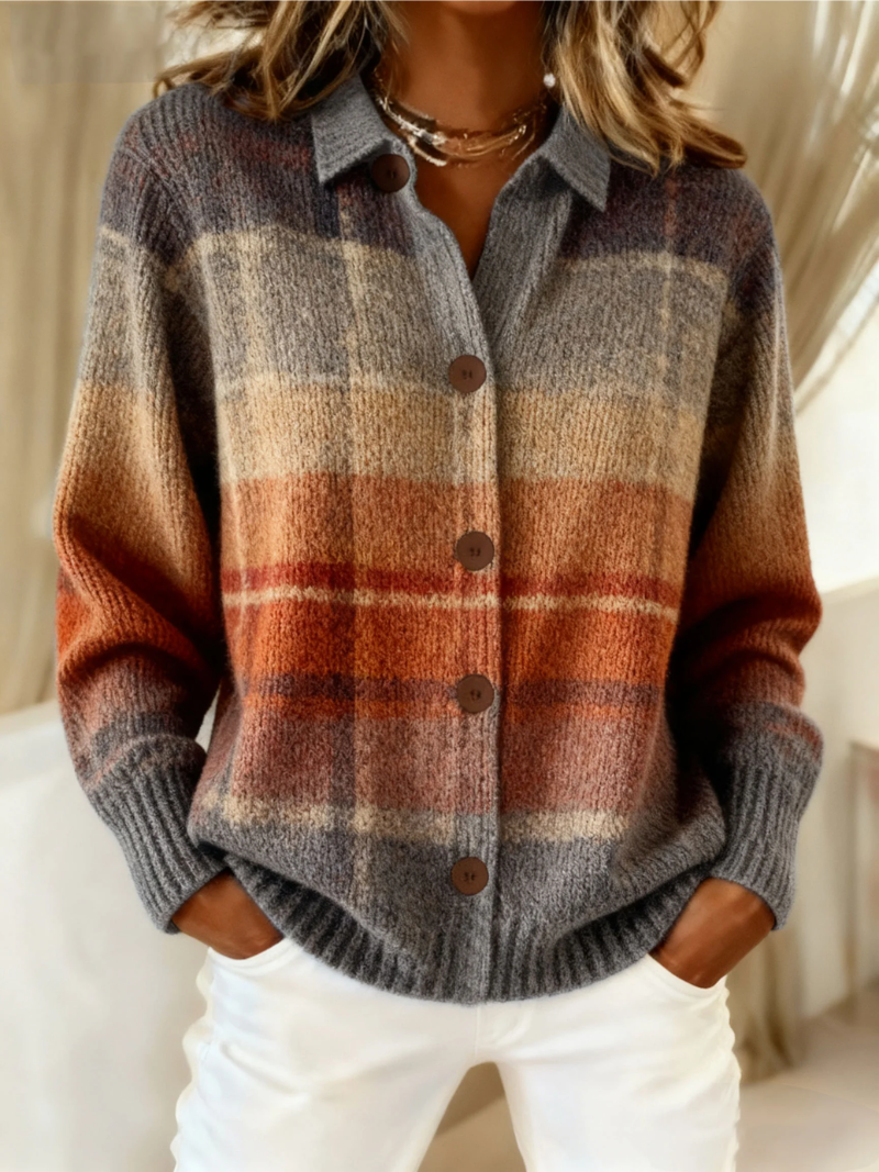 Edith | Fall Ombre Plaid Cardigan