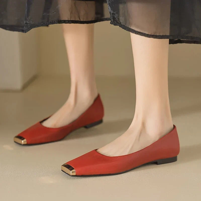 VIVIENNE LEATHER FLATS