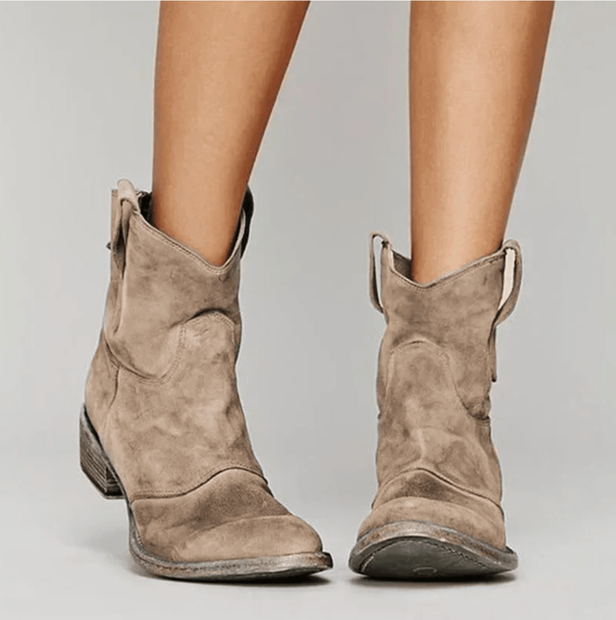 Hayley Orthopedic Suede and Cotton Ankle Boot