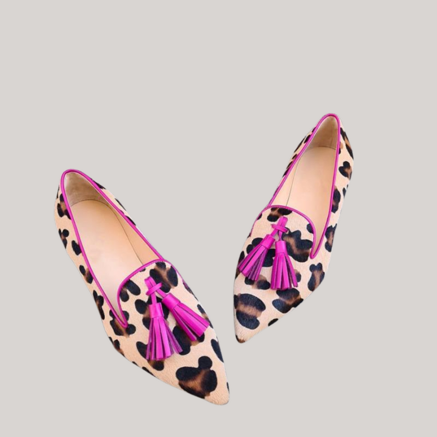 Pink Leopard Print Women's Loafers