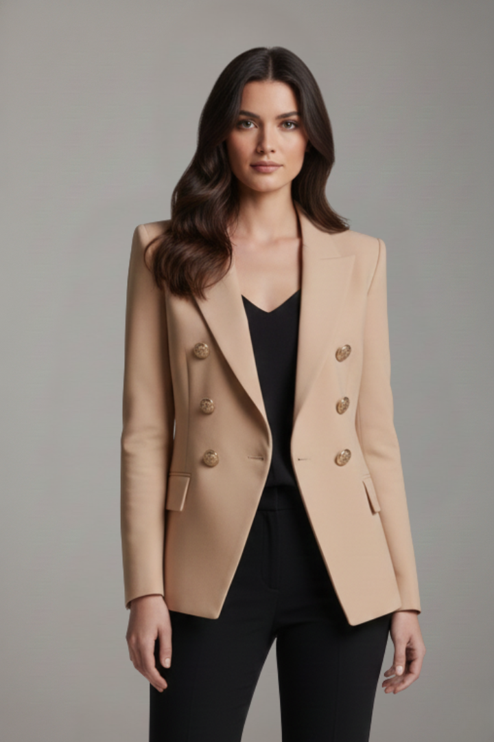 Rebecca | Double-Breasted Blazer With Gold-Tone Buttons For Women