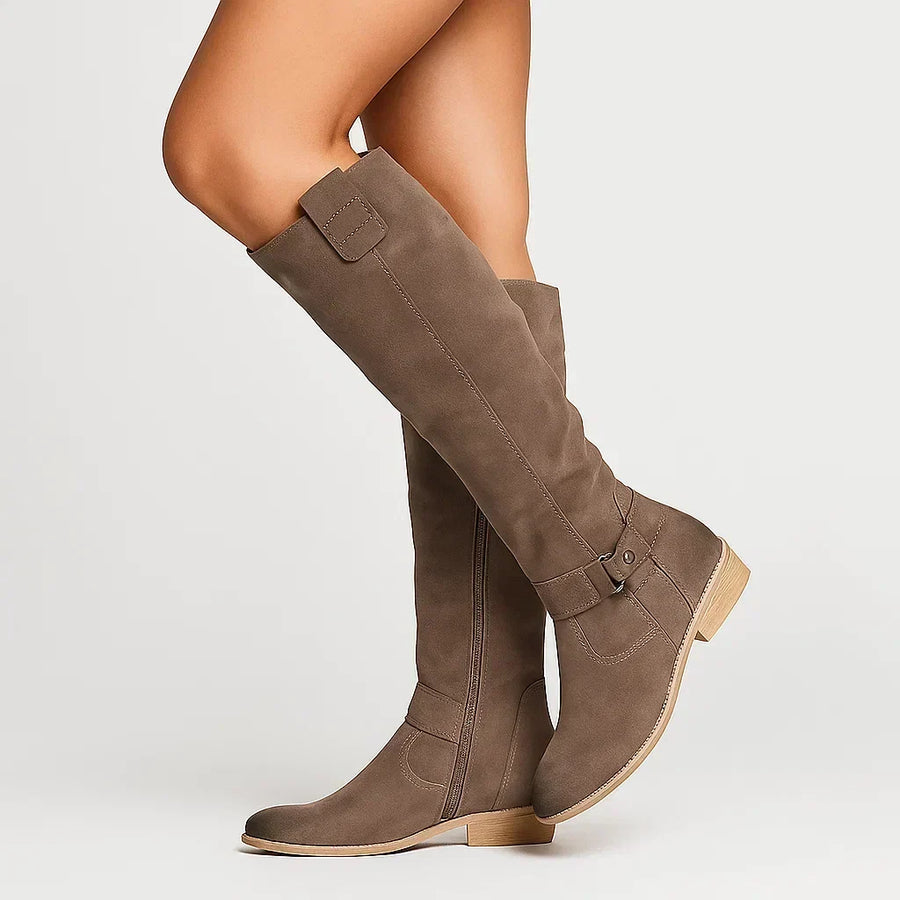 Colette | Knee-High Suede Boots With Block Heel For Women