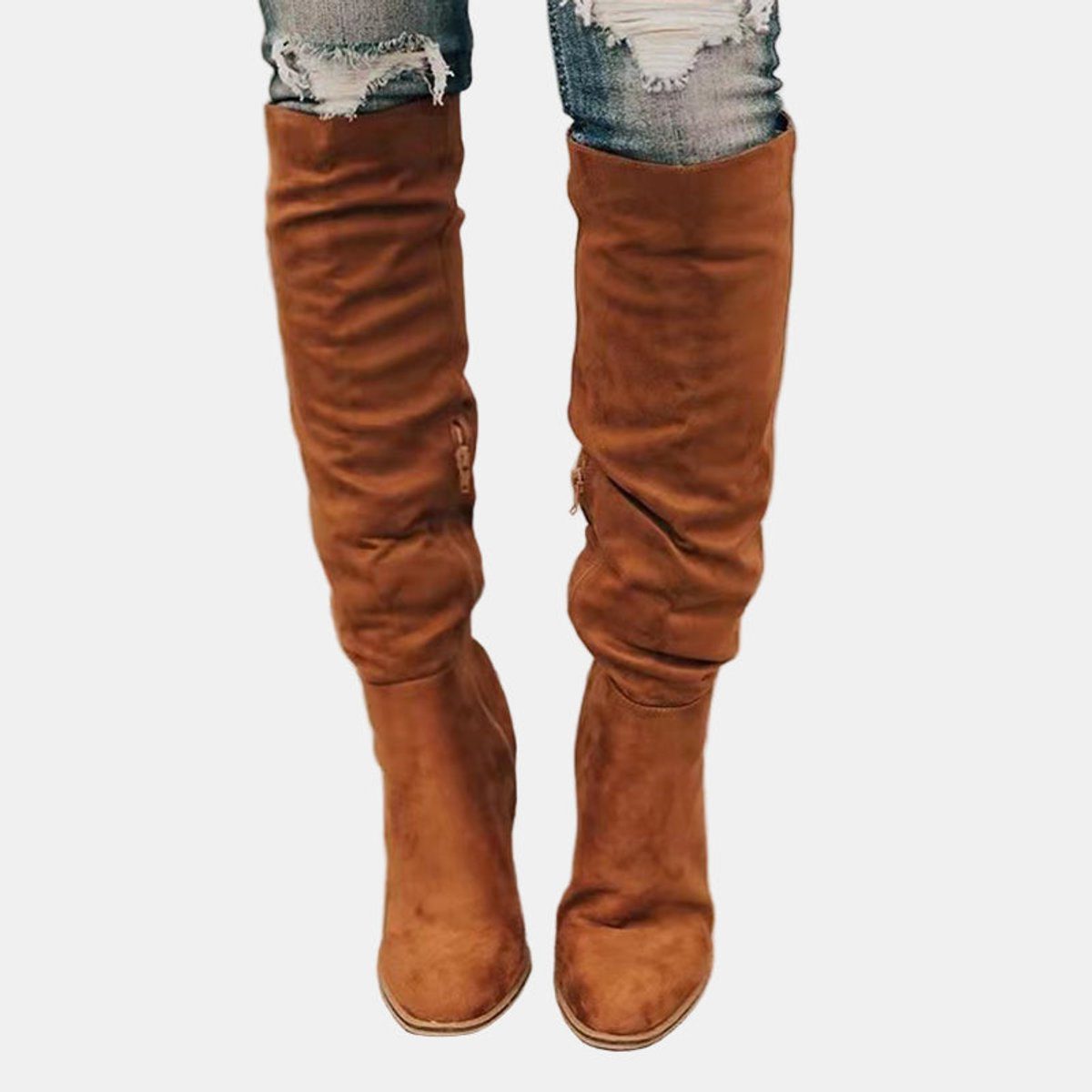 Flavia | Stretch Over-The-Knee Block Heel Boots For Women