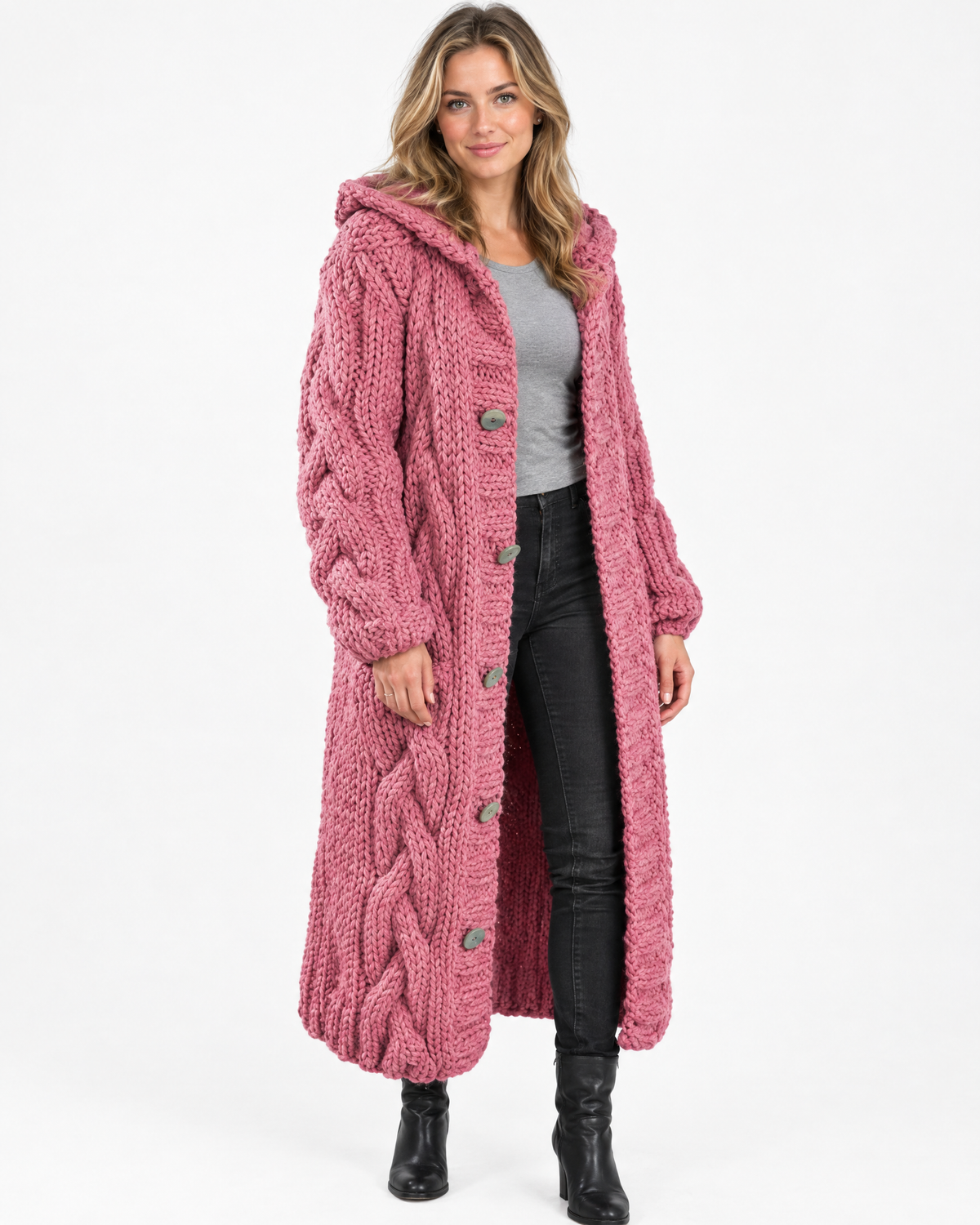 Edith | Classic Womens Jumper Cable Knit Longline