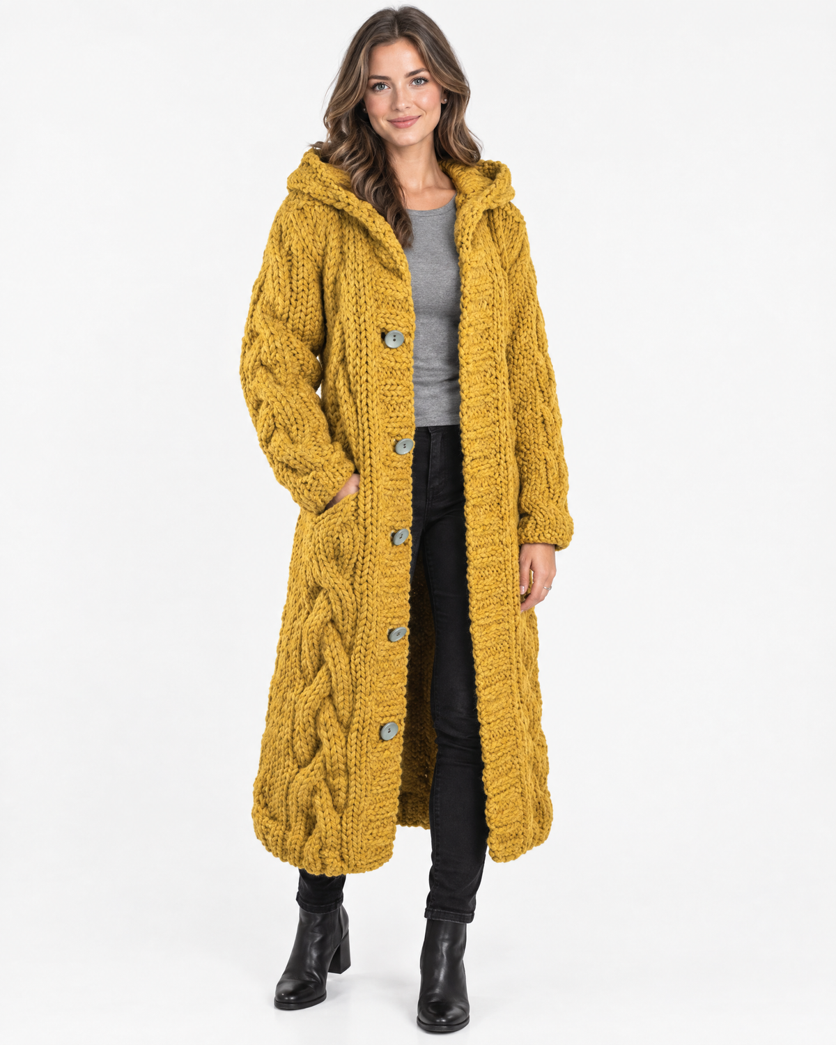 Edith | Classic Womens Jumper Cable Knit Longline