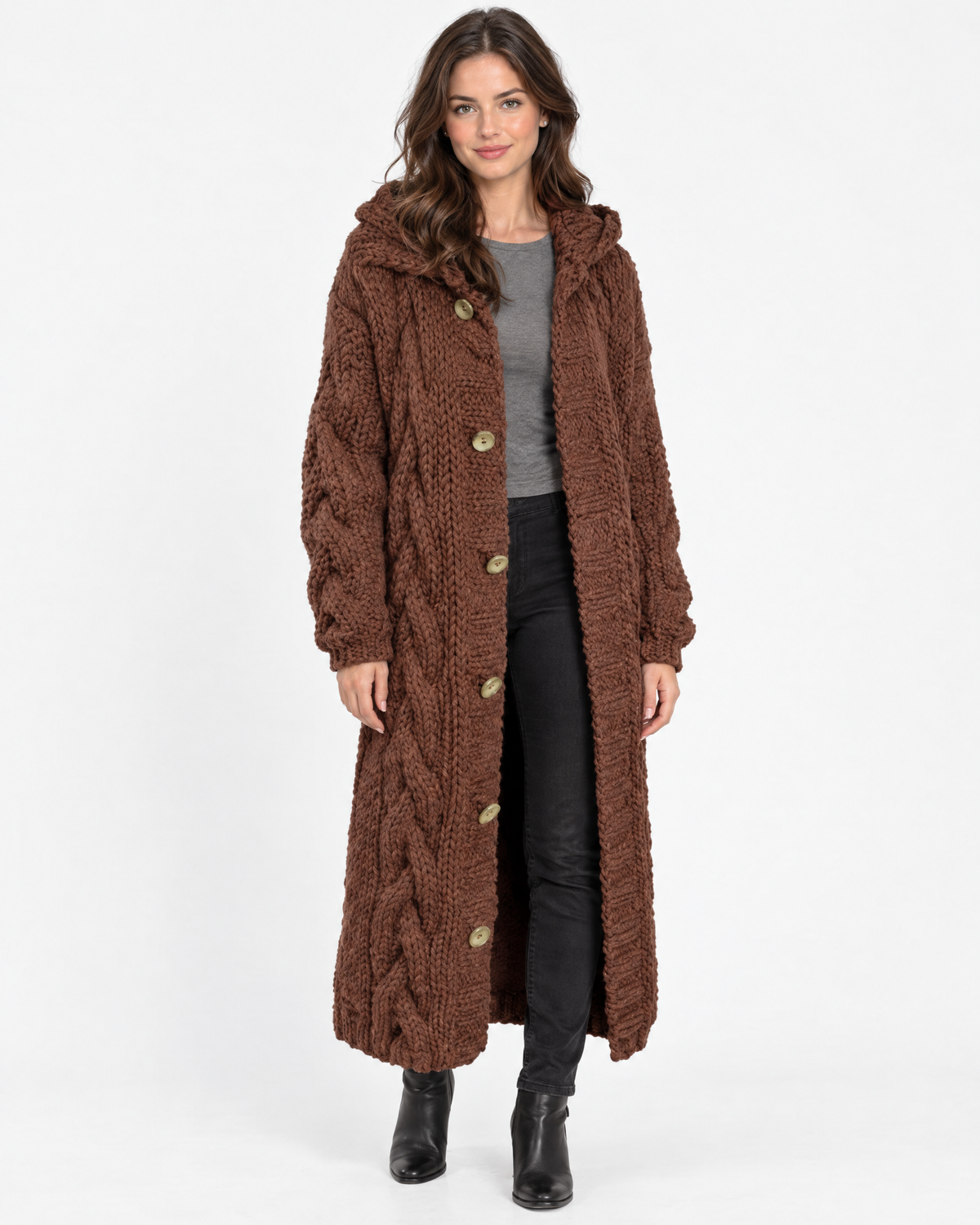 Edith | Classic Womens Jumper Cable Knit Longline