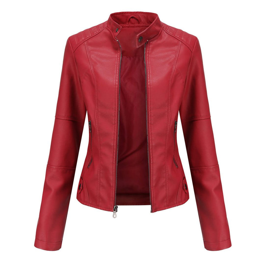 Ilana | Leather Zip-Up Jacket For Women