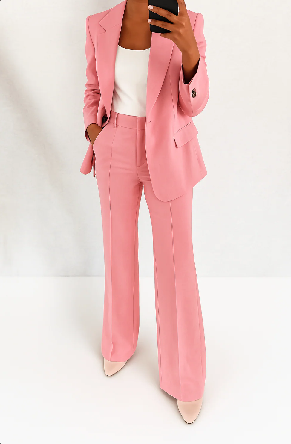 Wide Leg Blazer Suit Set For Women
