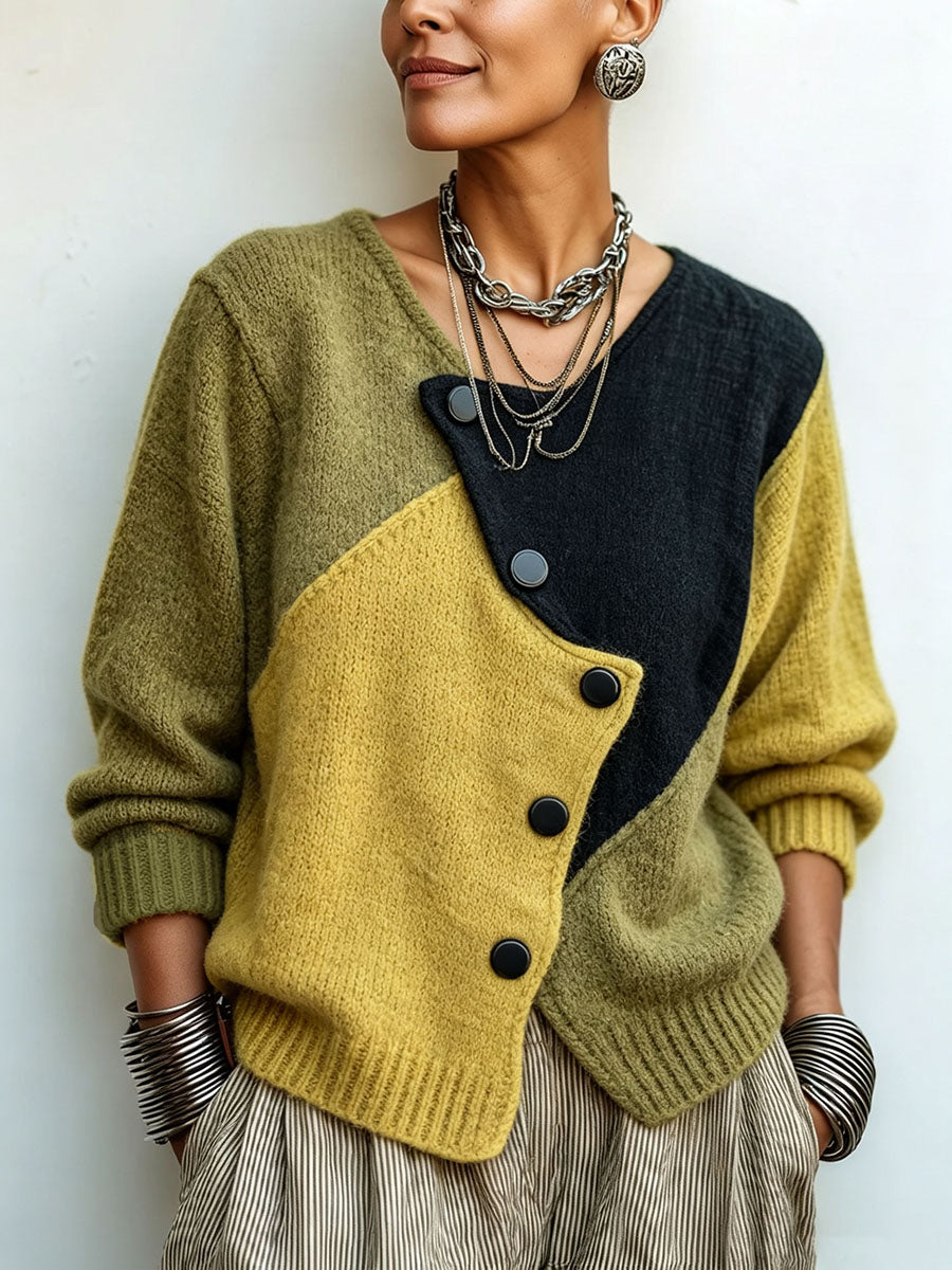 Lisa Color-Block Knit Sweater