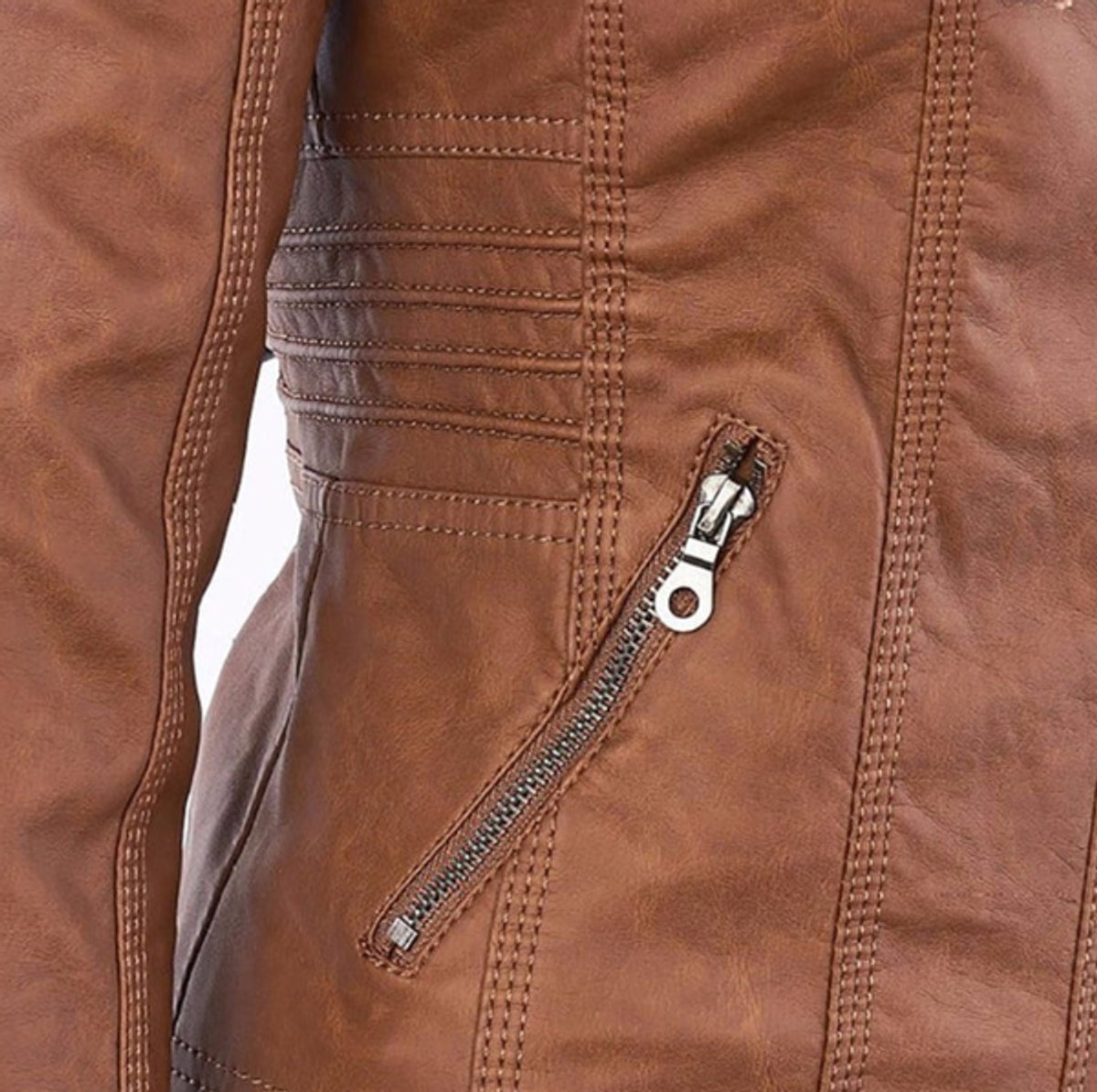 Victoria | Women's Hooded Leather Moto Jacket Zip-Up